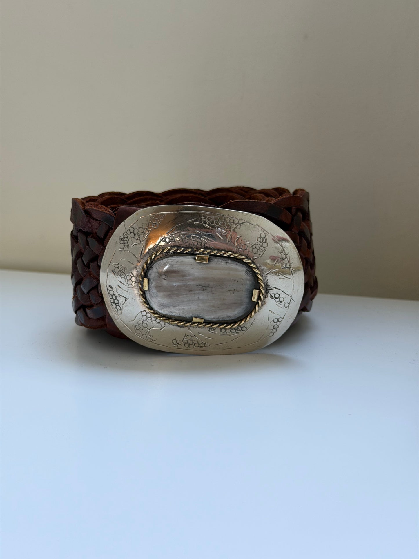 Cinturón tejido café chocolate