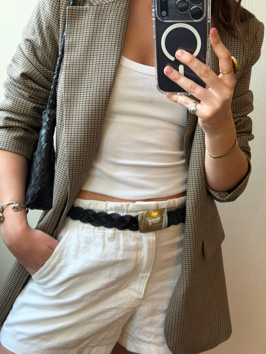 Cinturón tejido negro