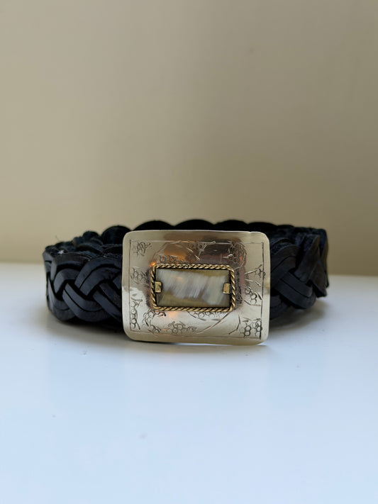 Cinturón tejido negro